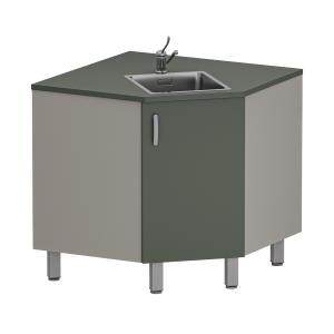 Фото - Тумба медицинская угловая с мойкой М-ТМу-90 (УЛДСП)