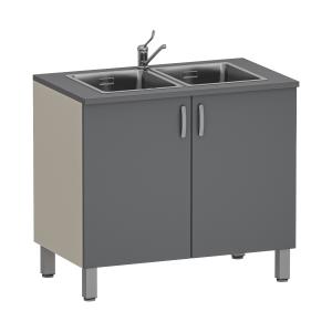 Фото - Тумба медицинская двухстворчатая с двойной мойкой, М-ТМ/2-100 (УДСП)