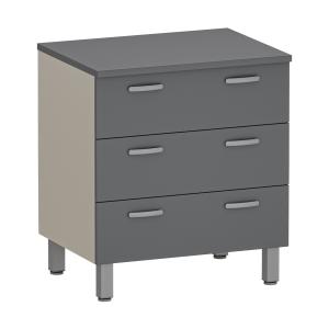 Фото - Тумба медицинская с 3-мя выдвижными ящиками, М-К-80 (УДСП)