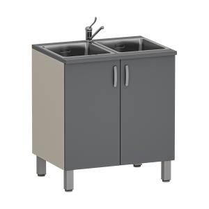 Фото - Тумба медицинская двухстворчатая с двойной мойкой, М-ТМ/2-80 (УДСП)