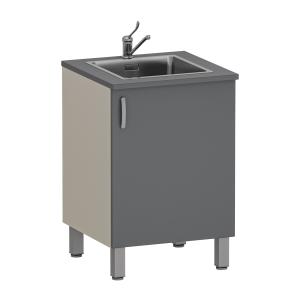 Фото - Тумба медицинская одностворчатая с мойкой М-ТМ-60 (УДСП)