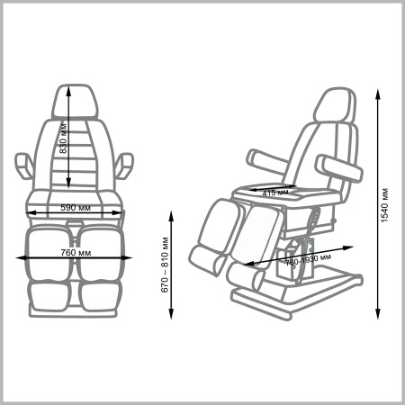 Фото - Педикюрное кресло СИРИУС - 09 (Элегия - 2В) 2 мотора