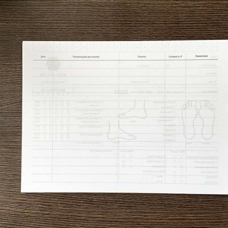 Фото - Карта клиента ПОДОЛОГА (переплет на пружину)