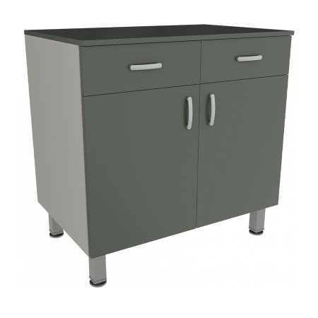 Фото - Тумба медицинская с 2-мя дверками, с 2-мя полками, М-ТД-80/90 (УДСП, 2 ящика)