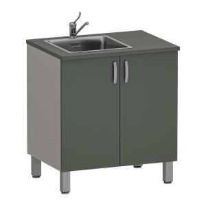 Фото - Тумба медицинская двухстворчатая с одной мойкой М-ТМ-80 (УЛДСП)