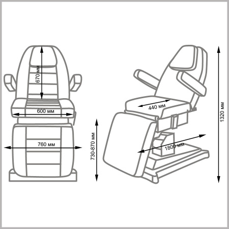 Фото - Косметологическое кресло АЛЬФА-10 (2 мотора)