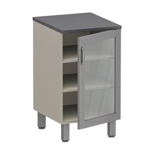 Фото - Тумба медицинская со стеклянной дверкой, с 2-мя полками, М-ТДс (УДСП)