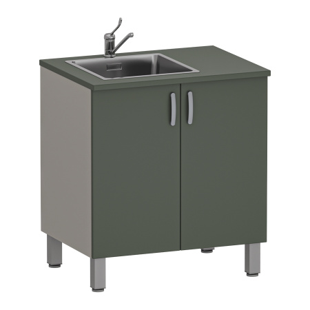 Фото - Тумба медицинская двухстворчатая с одной мойкой М-ТМ-80 (УЛДСП)