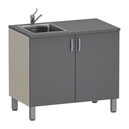 Фото - Тумба медицинская двухстворчатая с одной мойкой М-ТМ-100 (УДСП)