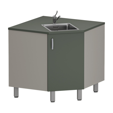 Фото - Тумба медицинская угловая с мойкой М-ТМу-90 (УДСП)