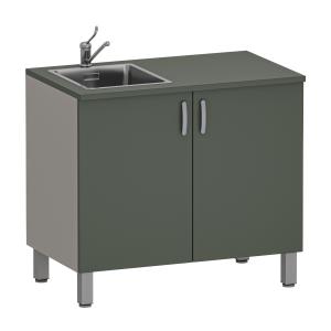 Фото - Тумба медицинская двухстворчатая с одной мойкой М-ТМ-100 (УЛДСП)