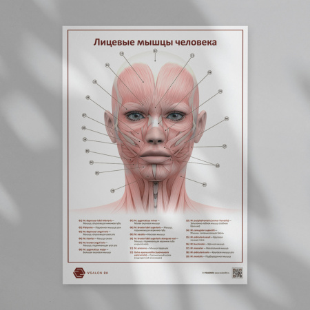 Фото - Лицевые мышцы человека (плакат А1)