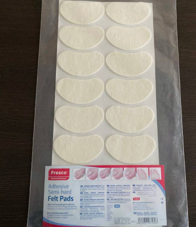 Фото - Пластырь-разгрузка мозольный полутвердый в форме почки Fresco Fleecy Web Pad Semi-Hard - L, 50% шерсть