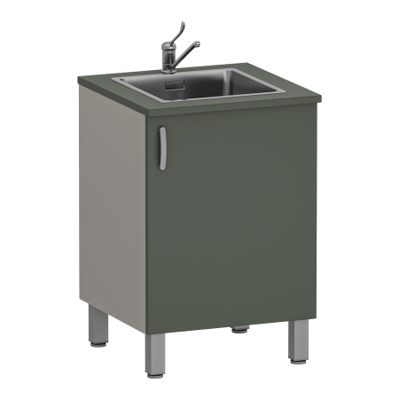 Фото - Тумба медицинская одностворчатая с мойкой М-ТМ-60 (УЛДСП)