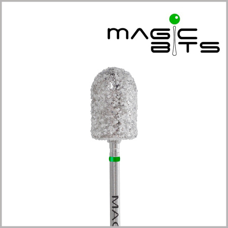 Алмазно-гранатовая фреза скругленный цилиндр Magic bits для обработки стопы (Фреза цилиндр, 10 мм, грубый (ПЦСах10))