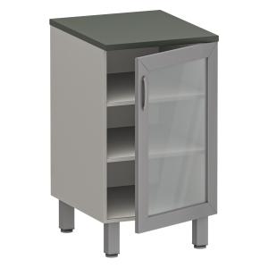 Фото - Тумба медицинская со стеклянной дверкой, с 2-мя полками, М-ТДс (УЛДСП)