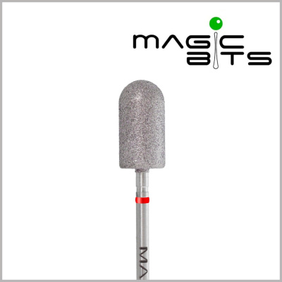 Алмазно-гранатовая фреза скругленный цилиндр Magic bits для обработки стопы (Фреза цилиндр, 8 мм, мягкий (ПЦШли8))