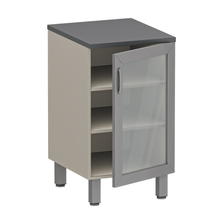 Фото - Тумба медицинская со стеклянной дверкой, с 2-мя полками, М-ТДс (УДСП)