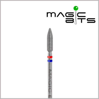 Алмазная фреза торпеда Magic bits для обработки боковых валиков (Алмазная фреза торпеда, 3,1 мм, средне-мягкий (НаТор31СМ))