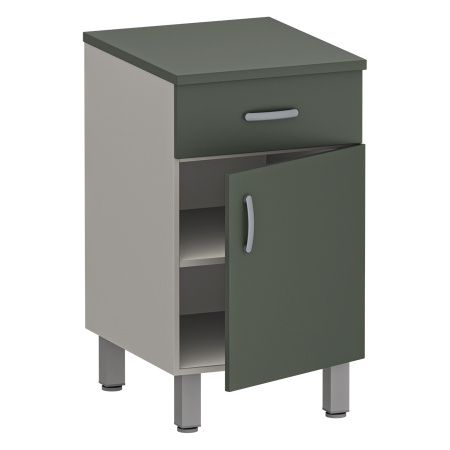 Фото - Тумба медицинская с распашной дверкой и выдвижным ящиком, М-ТК (УЛДСП)