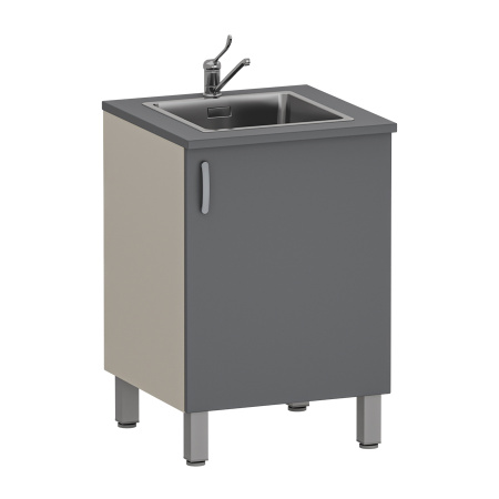 Фото - Тумба медицинская одностворчатая с мойкой М-ТМ-60 (УДСП)