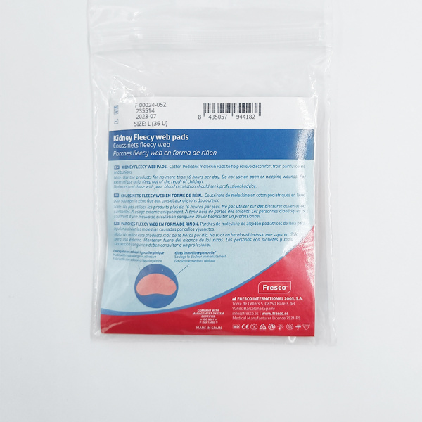 Фото - Пластырь - разгрузка Fresco Kidney Fleecy web pads - в форме почки, 100% хлопок (36 шт)