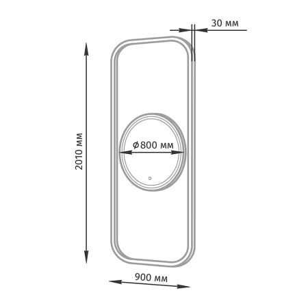 Фото - Парикмахерское зеркало МД-093, с подсветкой