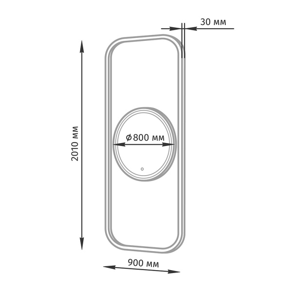 Фото - Парикмахерское зеркало МД-093, с подсветкой