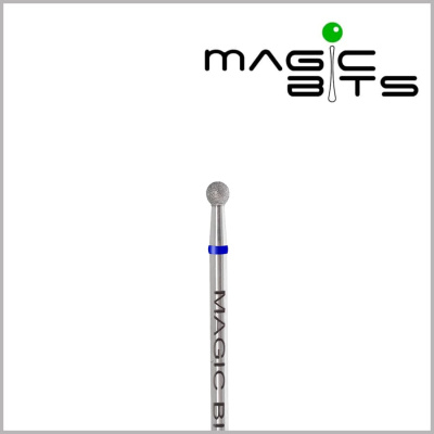 Алмазная фреза шар Magic bits для счищения кутикулы и обработки боковых валиков (Алмазная фреза шар, 3,1 мм, средний (НАШС31))